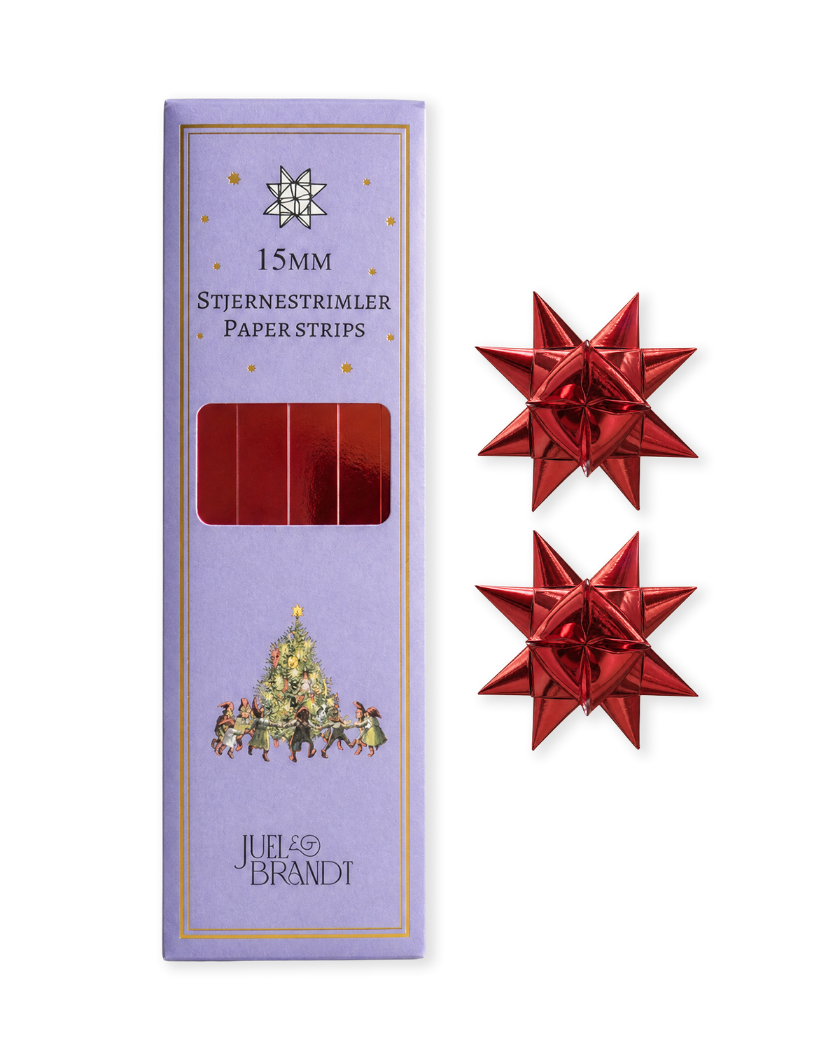 15 mm metallic red star strips from Juel & Brandt
