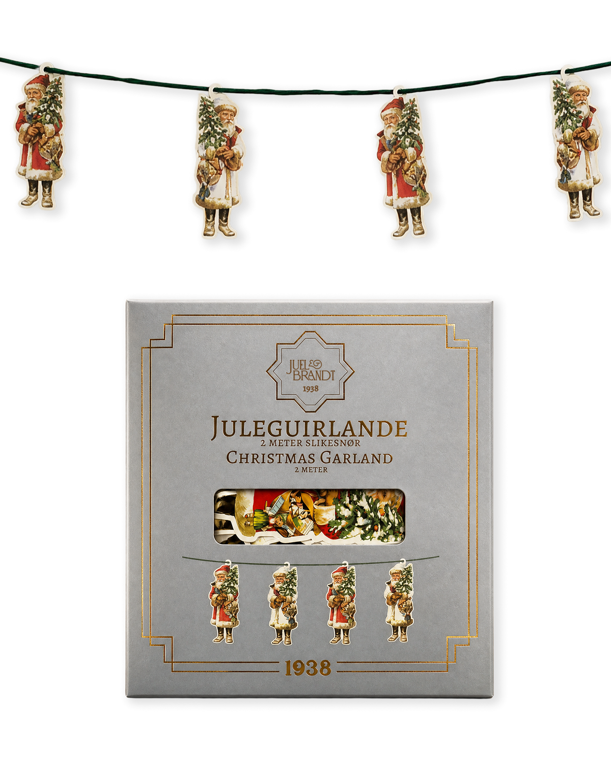 Garland with vintage Santa figurines from Juel & Brandt