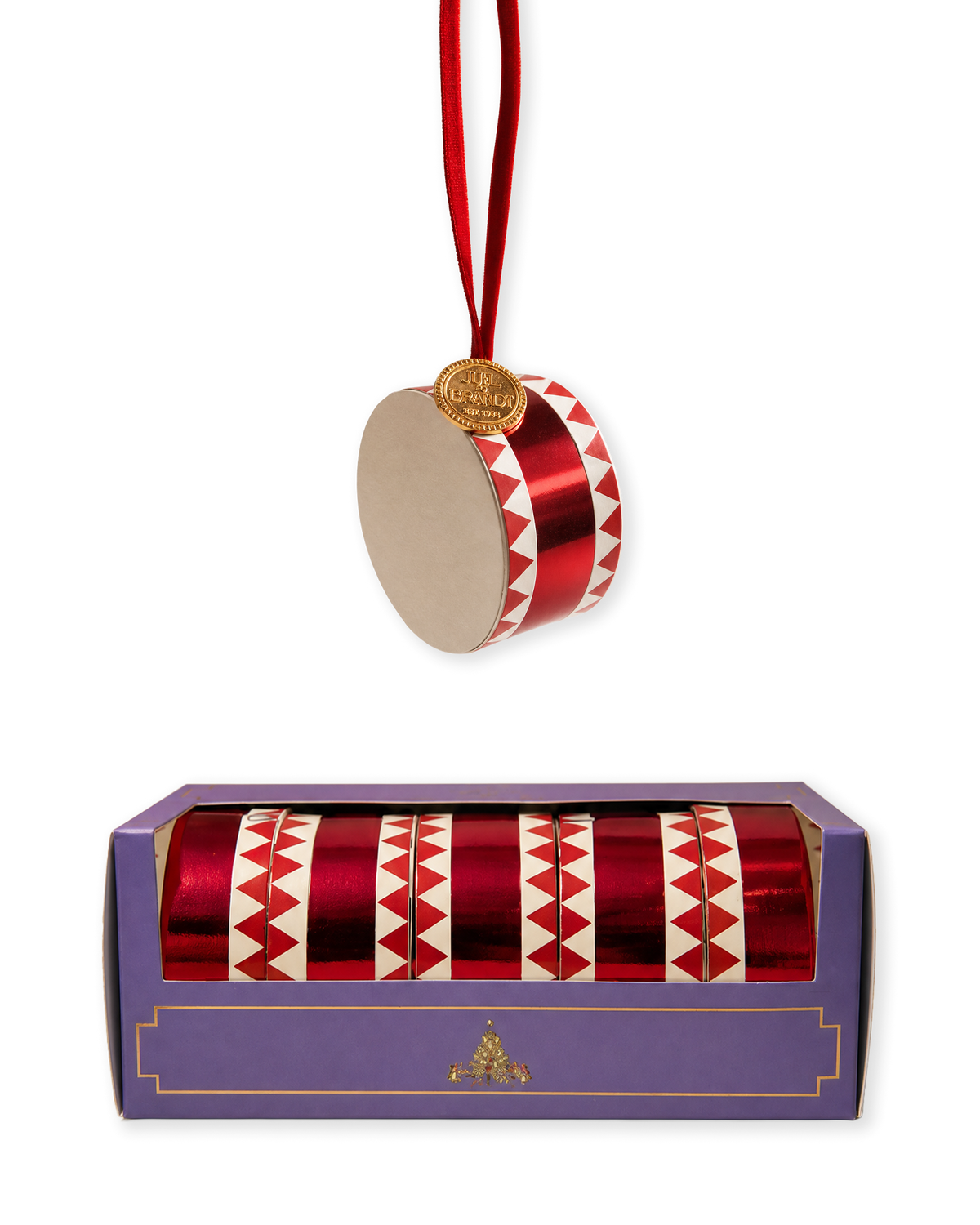 Paper drums with red ribbon from Juel & Brandt