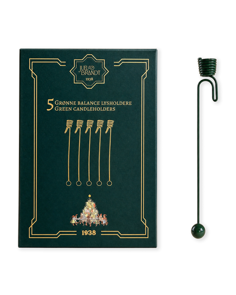 Balance green candle holders for 12mm candles, 5-pack from Juel & Brandt