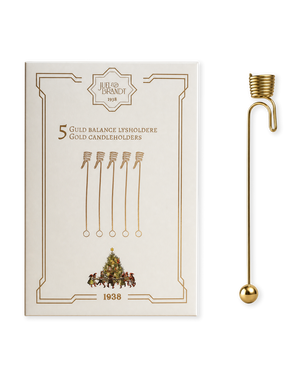 Balance gold-colored candle holders for 12 mm candles, 5-pack from Juel & Brandt