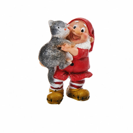 Forest elf with gray cat