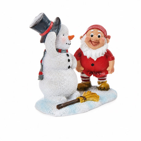 Forest elf with snowman 10 cm