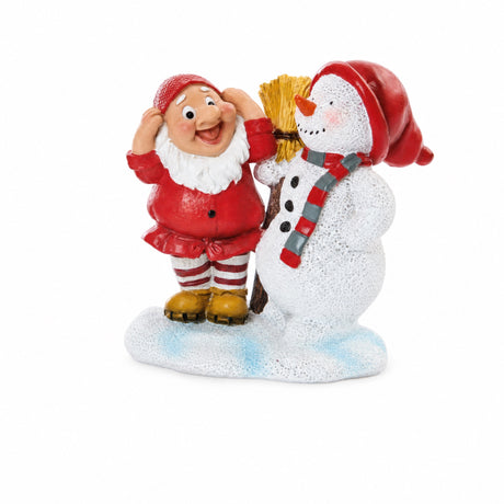 Forest elf with snowman 10 cm