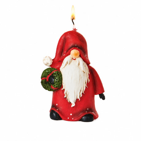 Santa gnome candle