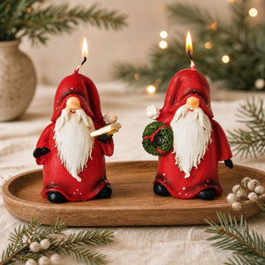Santa gnome candle