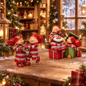 Baby elves with apple slices