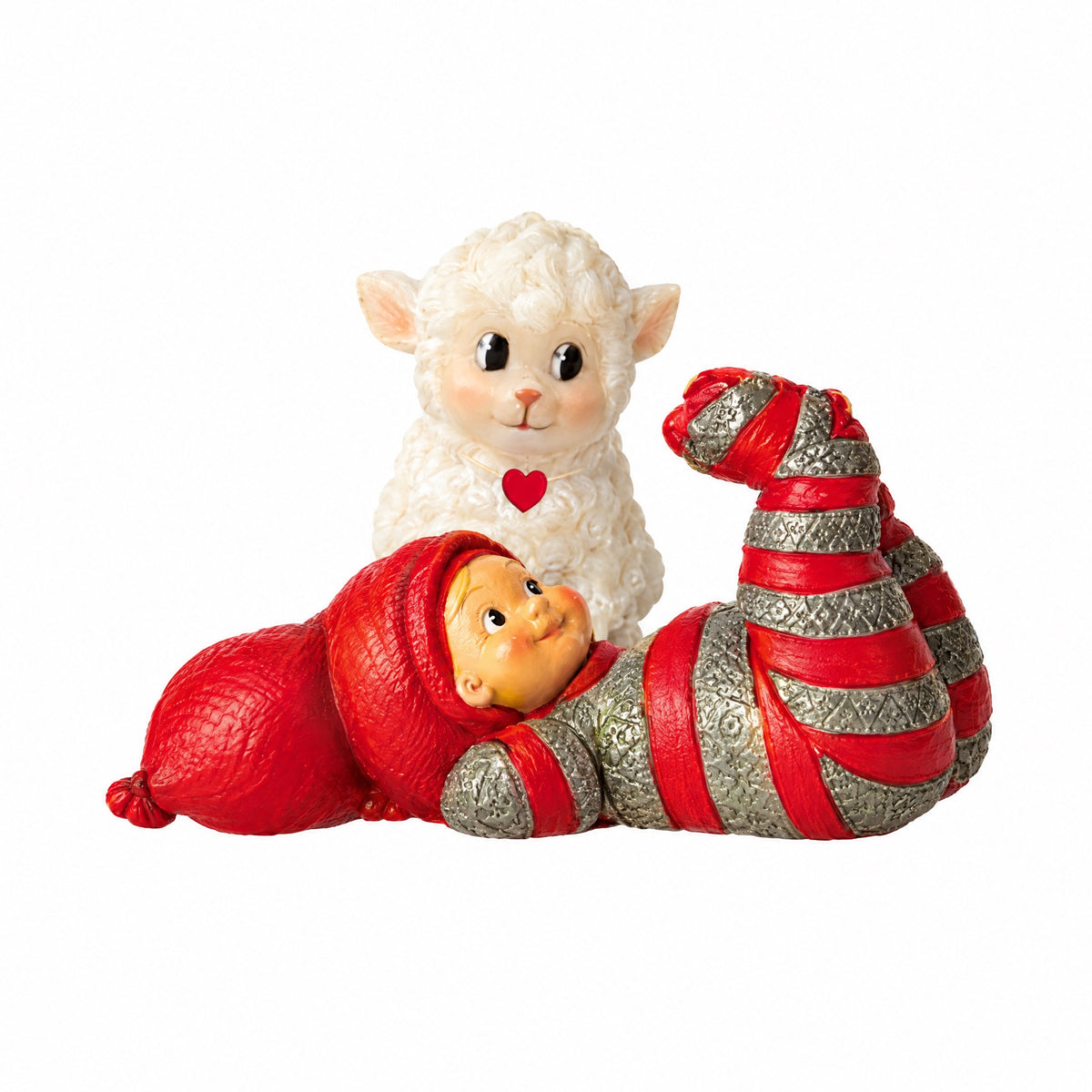 Baby Santa works on the farm