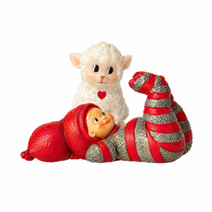 Baby Santa works on the farm