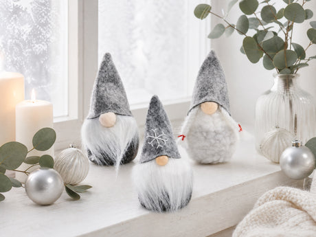 Gray and white Santa gnome