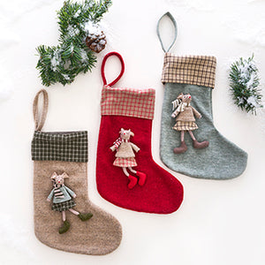 Christmas stocking with fabric mouse from Pobra