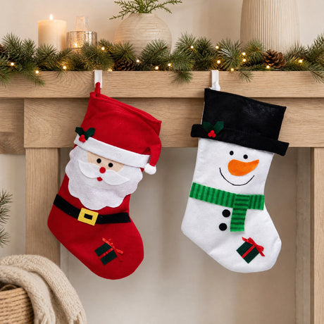 Christmas stocking with Santa Claus or snowman