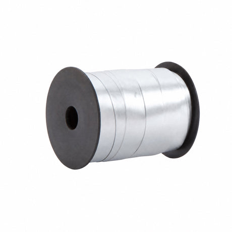 Silver colored gift ribbon