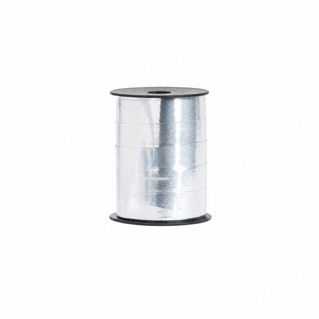 Silver colored gift ribbon
