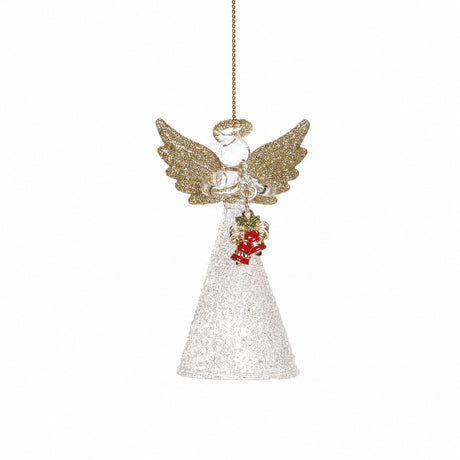 Glass angel with glitter on wings and dress