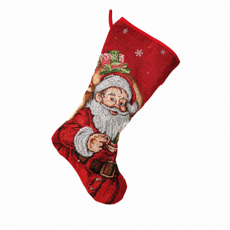 Christmas stocking with Santa Claus