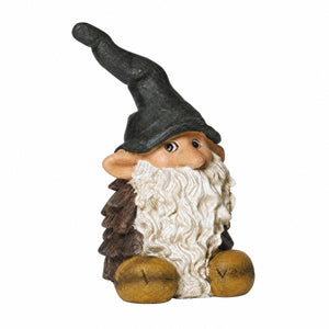Pinecone gnome, 26 cm tall, from Pobra, made of polyresin, with a green hat