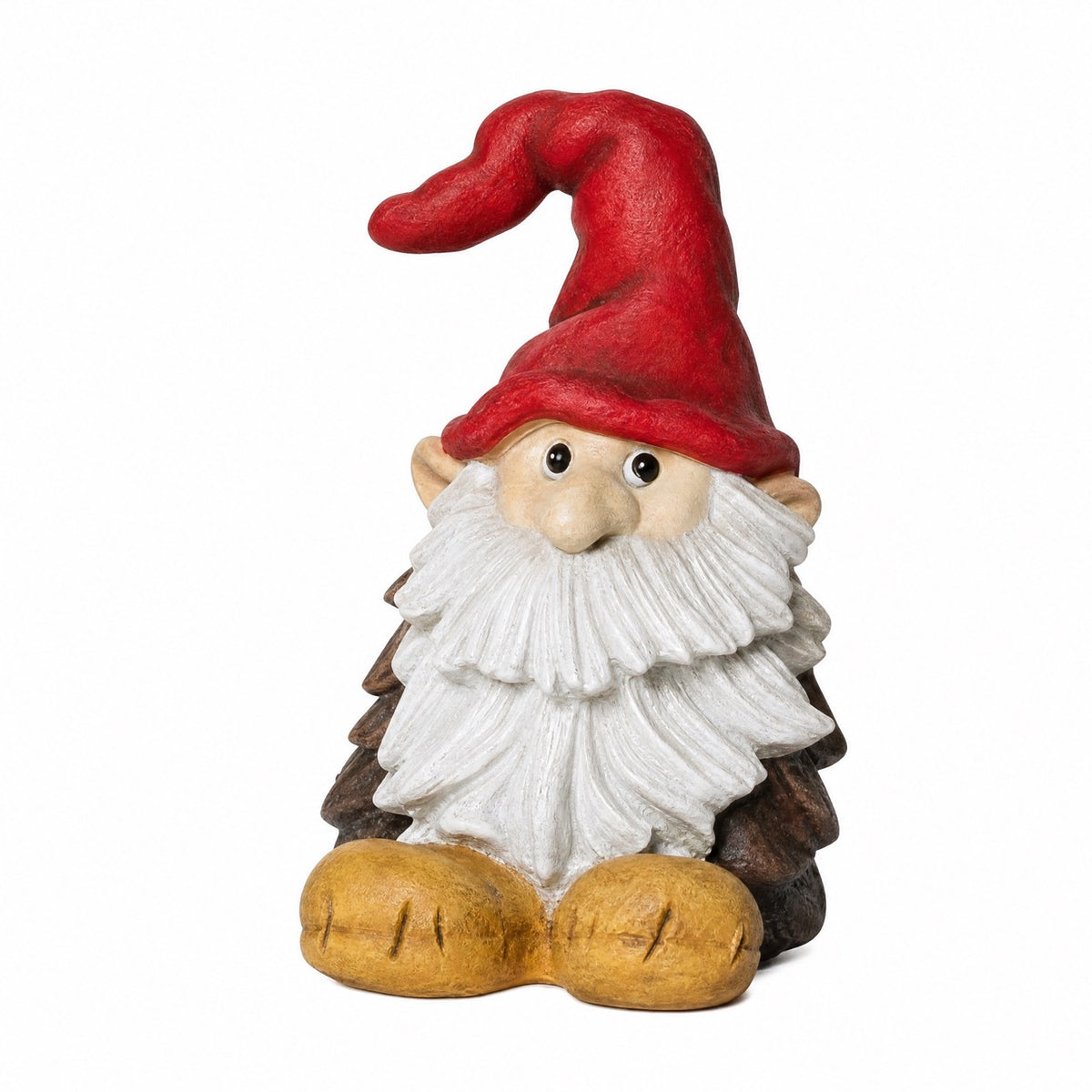 Pobra pinecone gnome, 26 cm tall, made of polyresin, with a bendable red hat