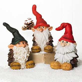 Pobra pinecone gnomes, 26 cm tall, polyresin