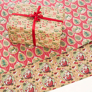 Christmas wrapping paper with festive motifs from Pobra