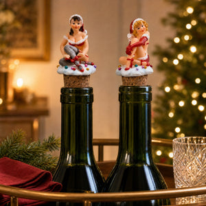 Wine corks with Christmas ladies