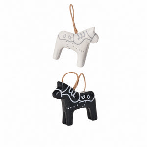 Dalar horses 2-pack black white grey