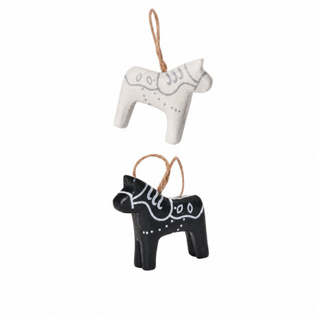 Dalar horses 2-pack black white grey