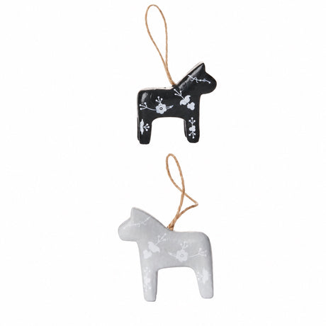 Dalar horses 2-pack black white grey