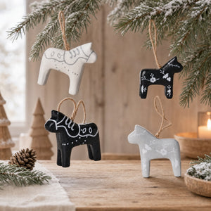 Dalar horses 2-pack black white grey
