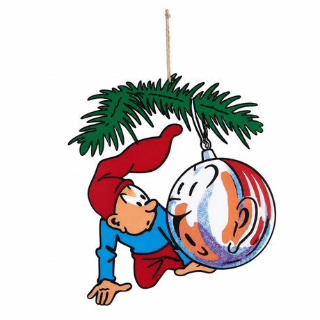 Wooden Bramming elf with Christmas decorations
