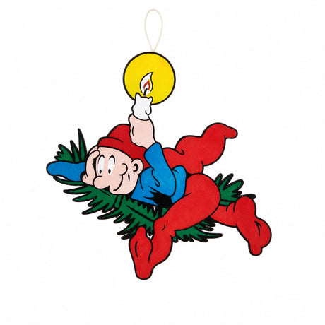 Wooden Bramming elf with Christmas decorations 40 cm
