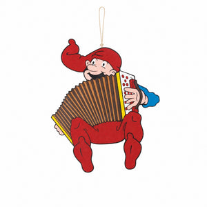 Wooden Bramming elf with instrument 40 cm