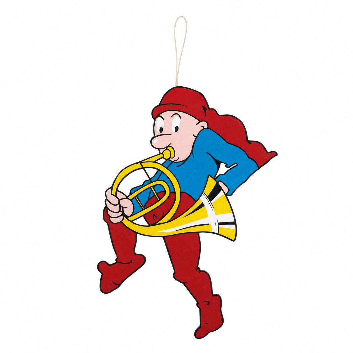 Wooden Bramming elf with instrument 40 cm