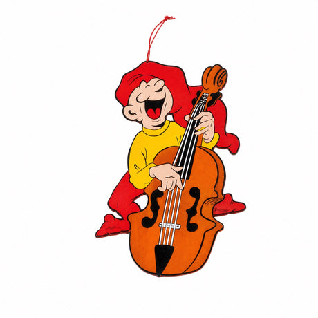 Wooden Bramming elf with instrument