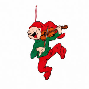 Wooden Bramming elf with instrument