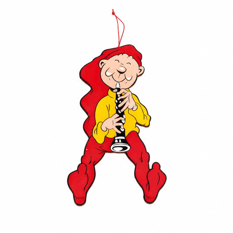 Wooden Bramming elf with instrument