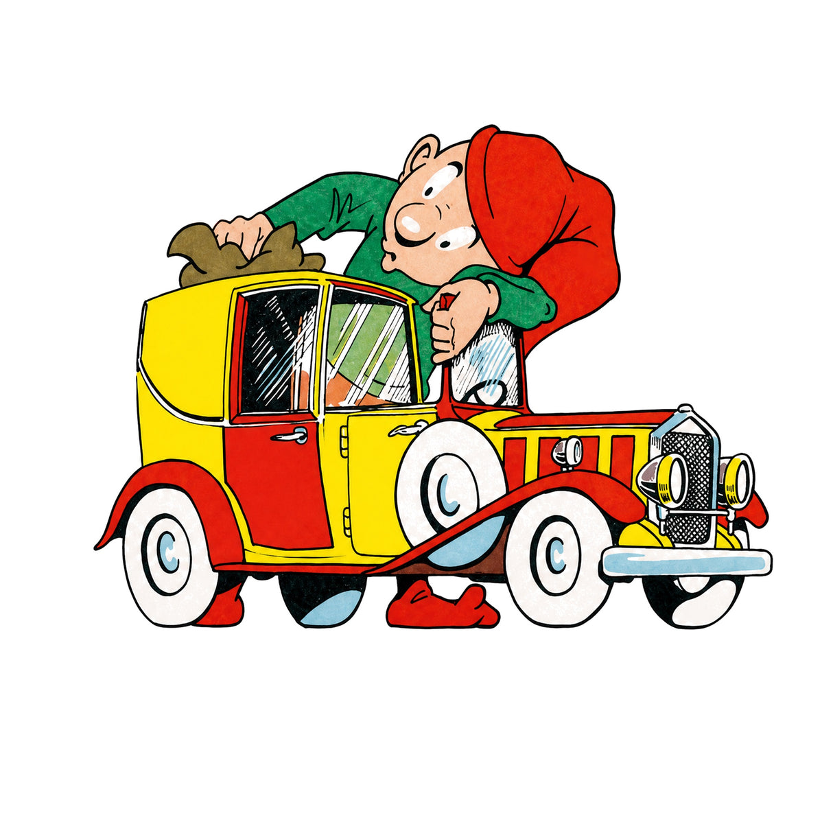 Bramming elf with a car