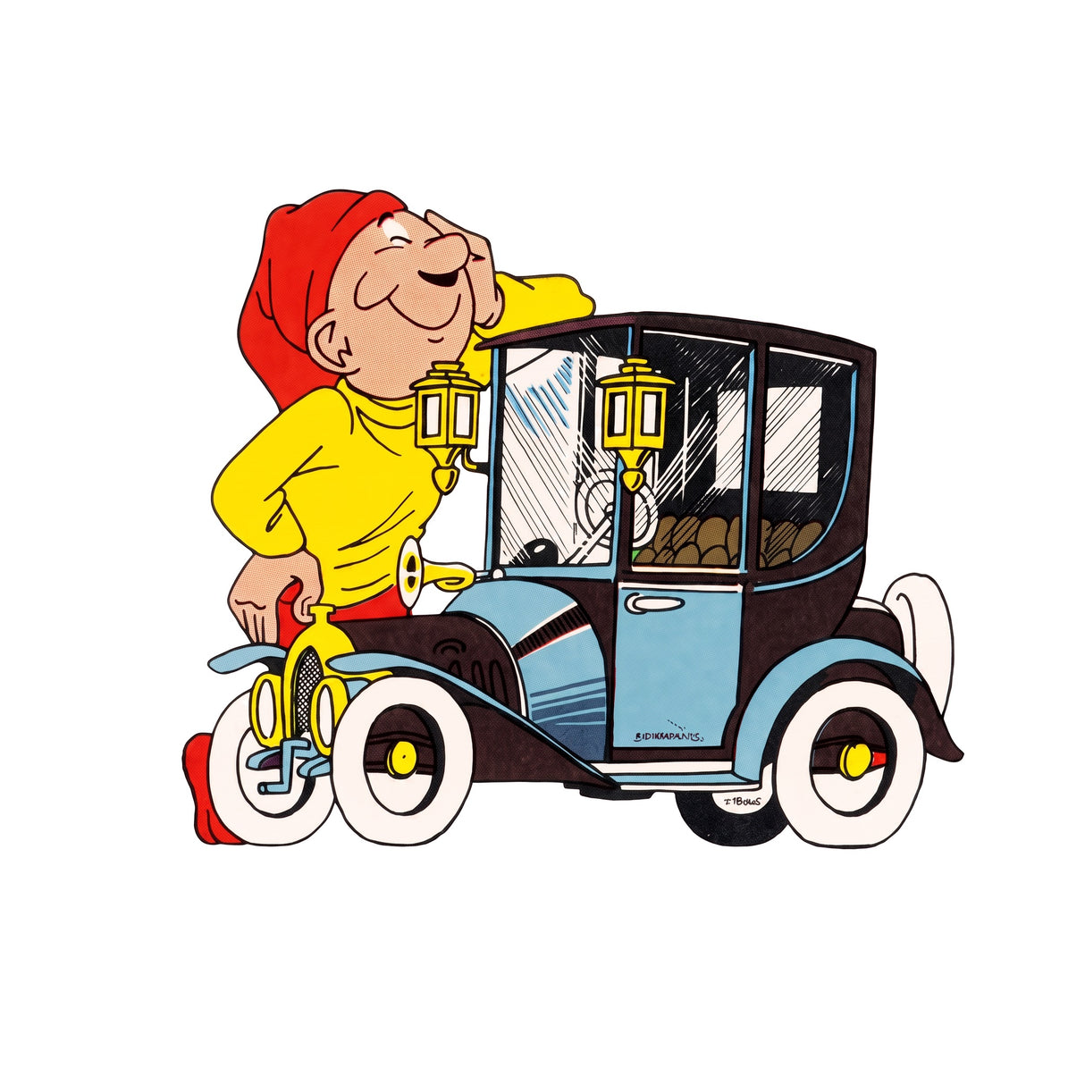 Bramming elf with a car