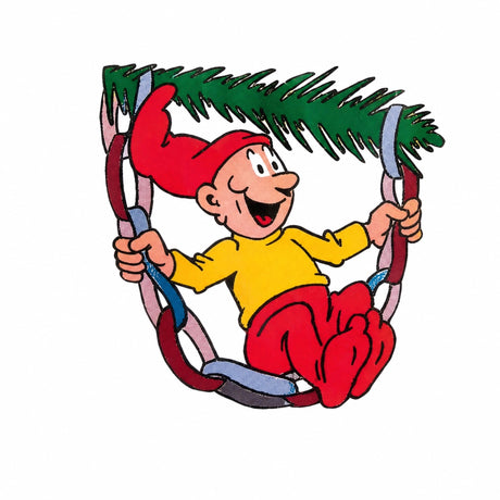Large wooden Bramming elf with fir branch