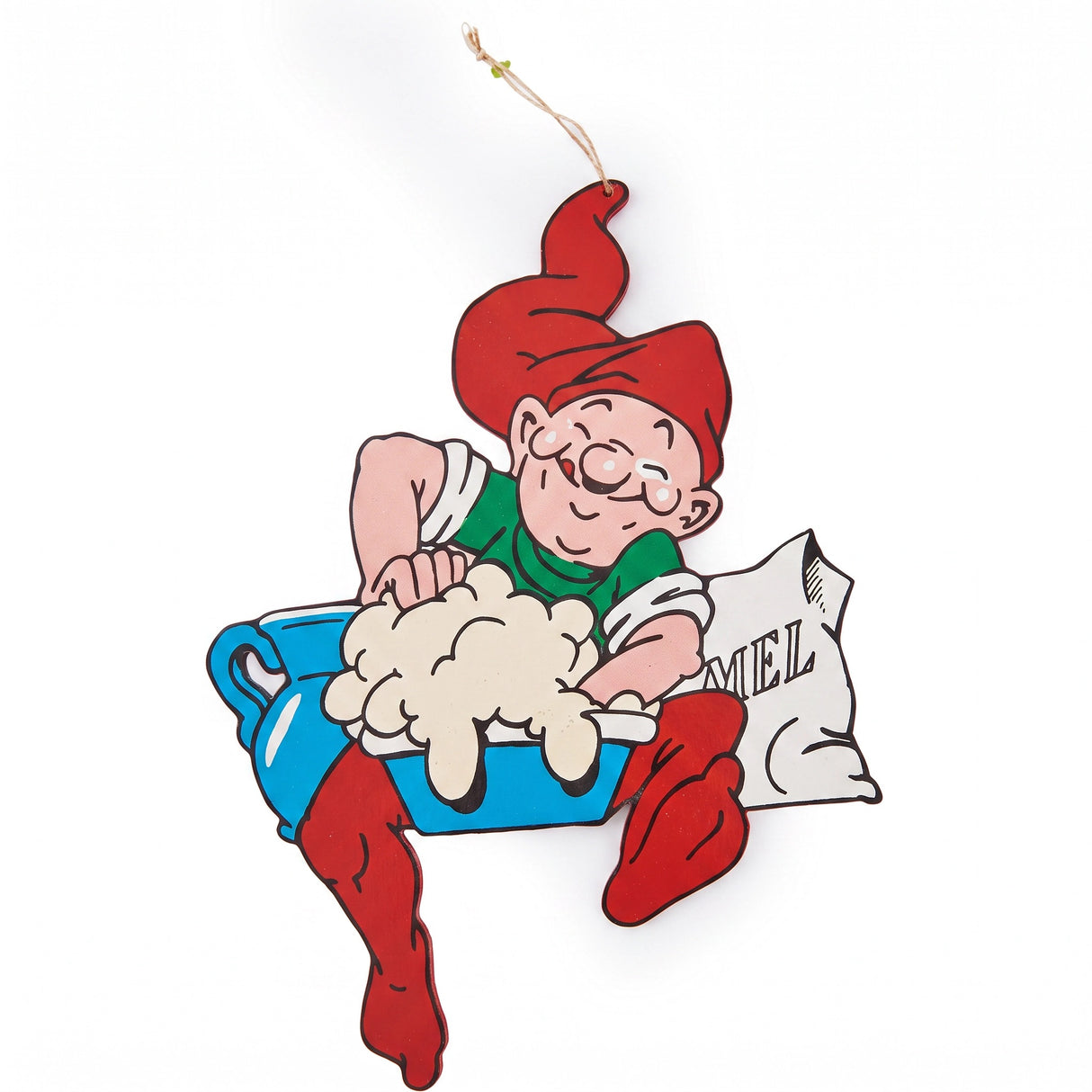 Wooden Bramming Elf 40 cm with Christmas gifts
