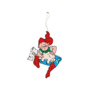 Wooden Bramming Elf 25 cm with Christmas gifts