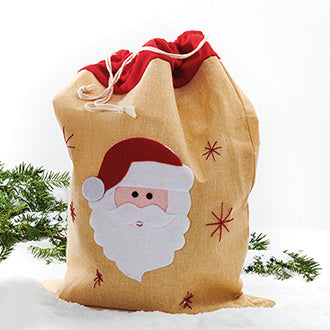 Gift sack with drawstring and Santa motif from Pobra