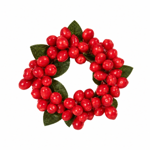Candle ring with small red berries for 4 cm candles from Pobra