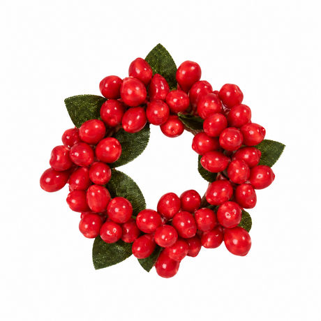 Candle ring with small red berries for 4 cm candles from Pobra