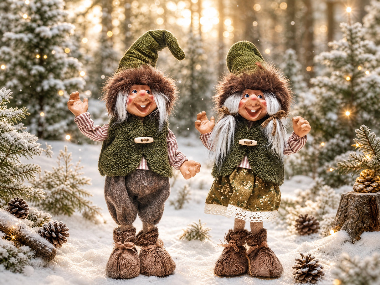 Standing trolls in forest colors