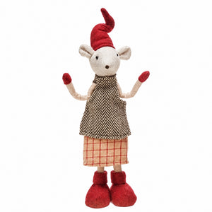 Christmas mouse in fabric 34 cm tall