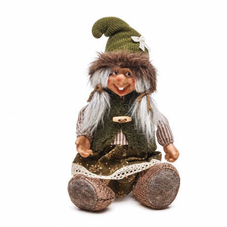 Sitting trolls in forest colors
