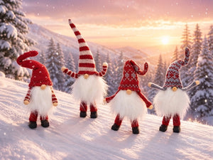 Elf gnomes with steel wire in their hats