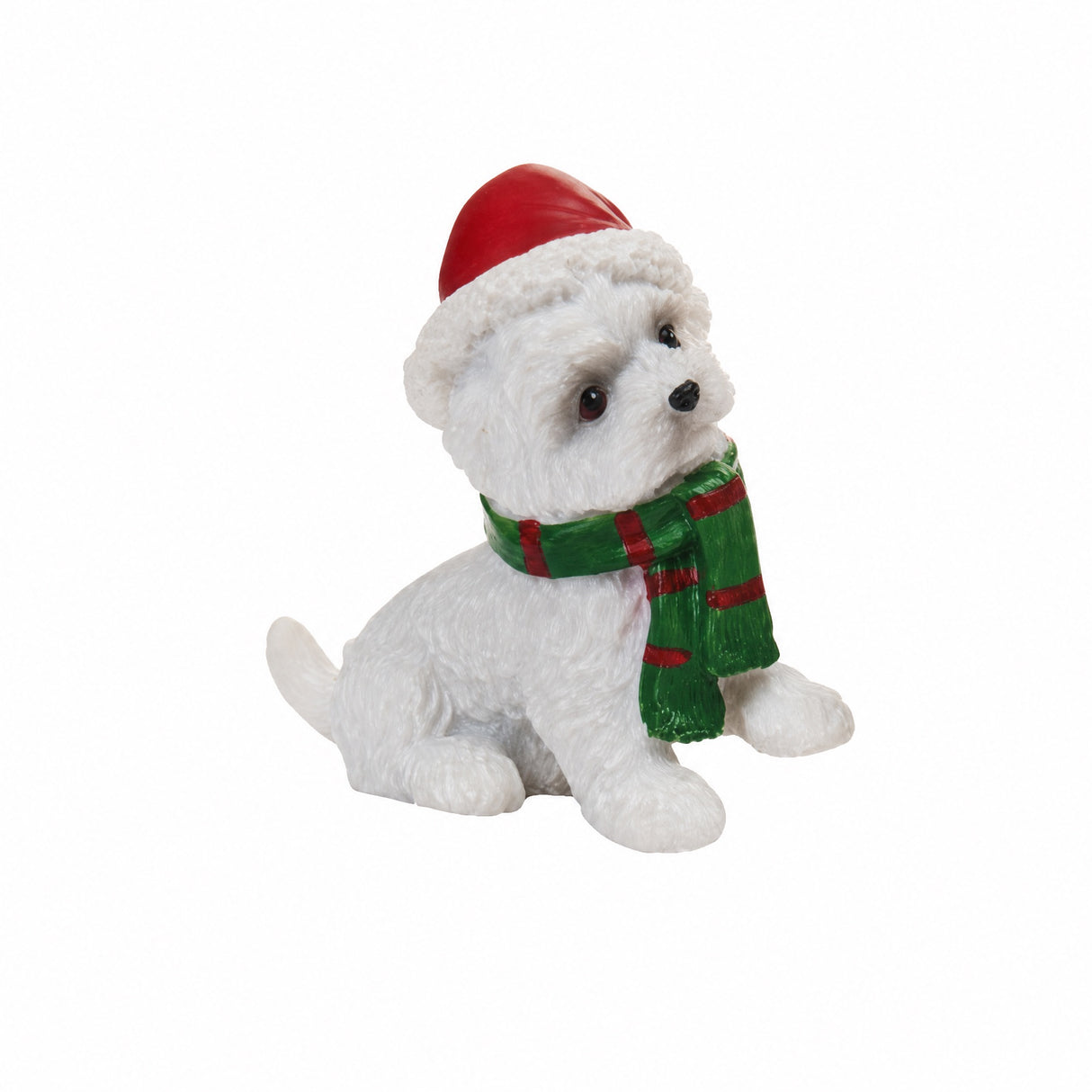 Dog with Santa hat and scarf