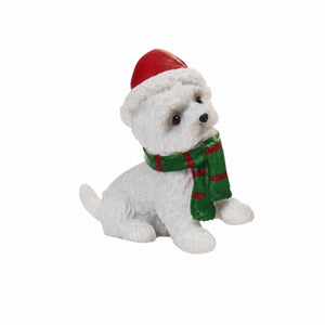 Dog with Santa hat and scarf